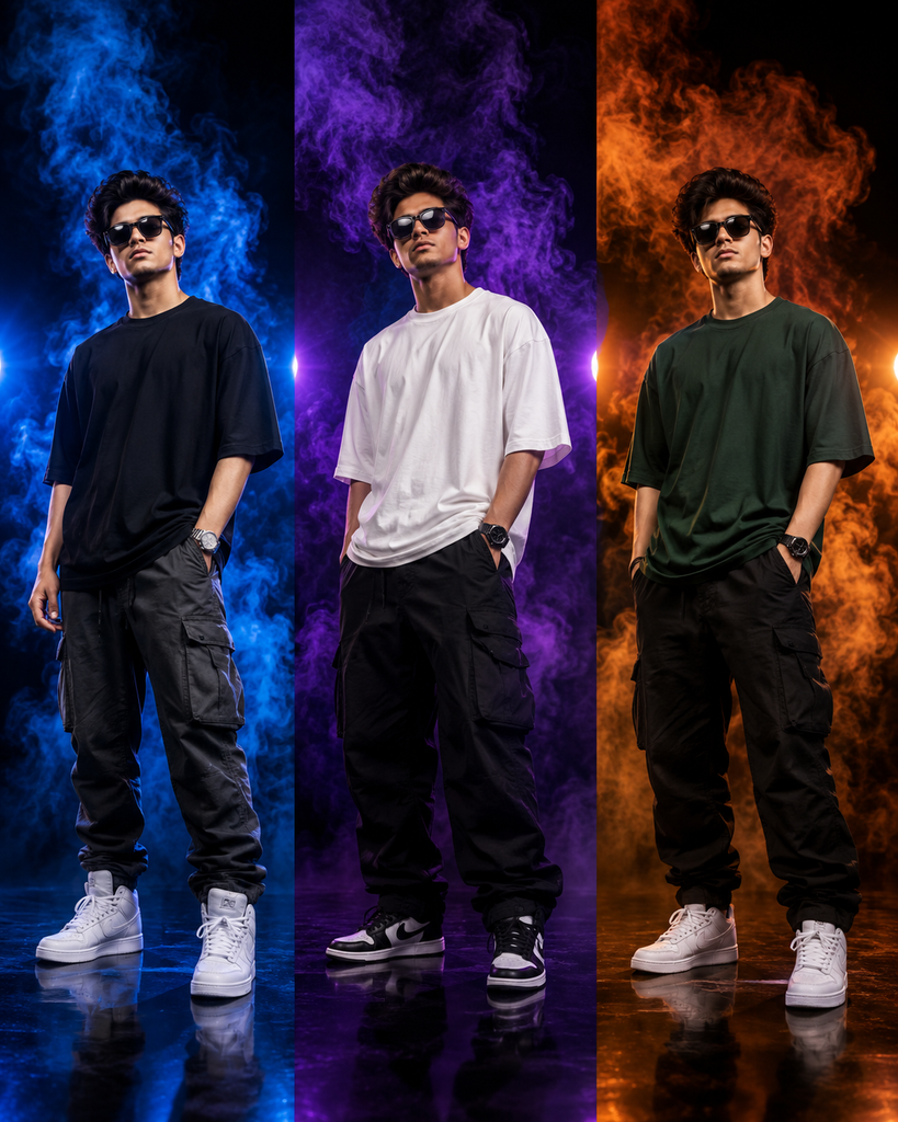 Portrait of Ambition: Cinematic Streetwear Fashion Portrait in Dramatic Smoke