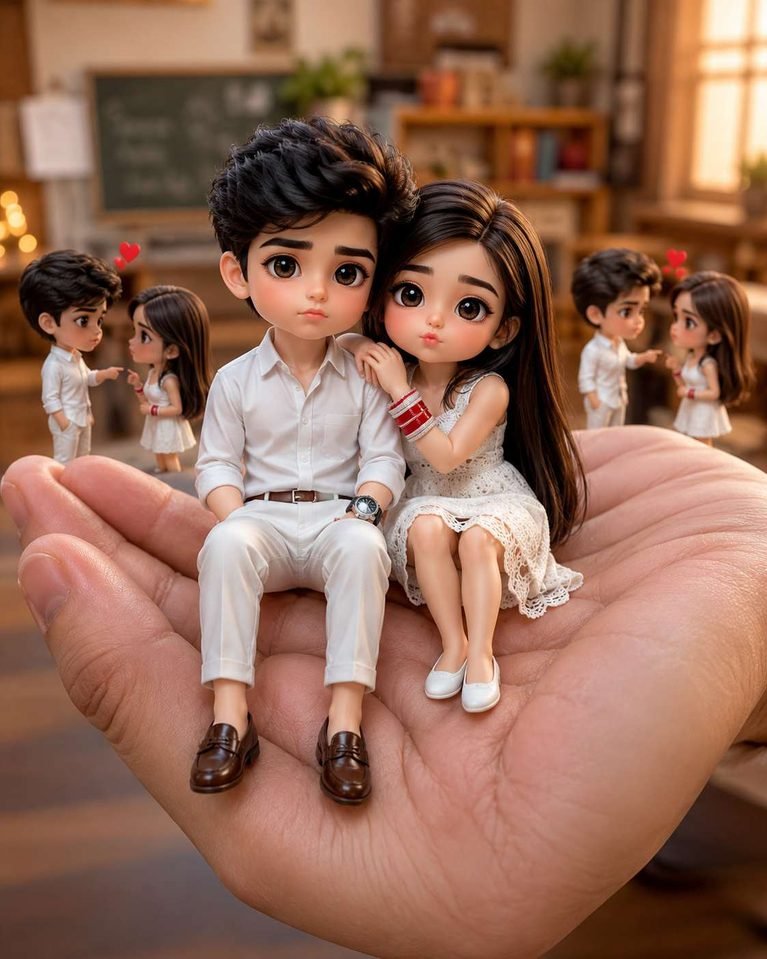 Adorable Miniature Couple Digital Illustration: Cute AI Art Prompts