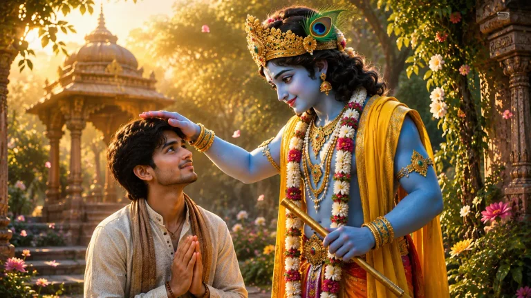 3D Krishna Blessing Boy AI Prompt